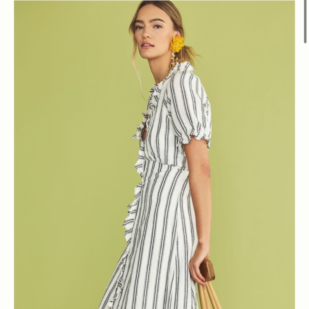 PILCRO RUFFLE-COLLAR BUTTONDOWN DRESS - Picture 2 of 12